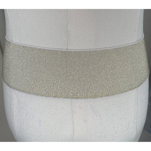 NEW Elastic Wide Corset Safe Waist Belt Metallic Snap Buckle Beige Cinch… - Picture 4 of 12